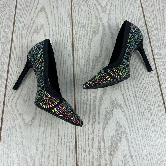 Thalia Sodi Women's Kaia Bling Gem Pointed-Toe Pumps 6M Black $100 - Picture 6 of 10
